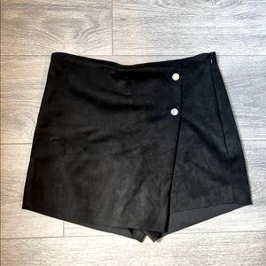 Black velvet skort